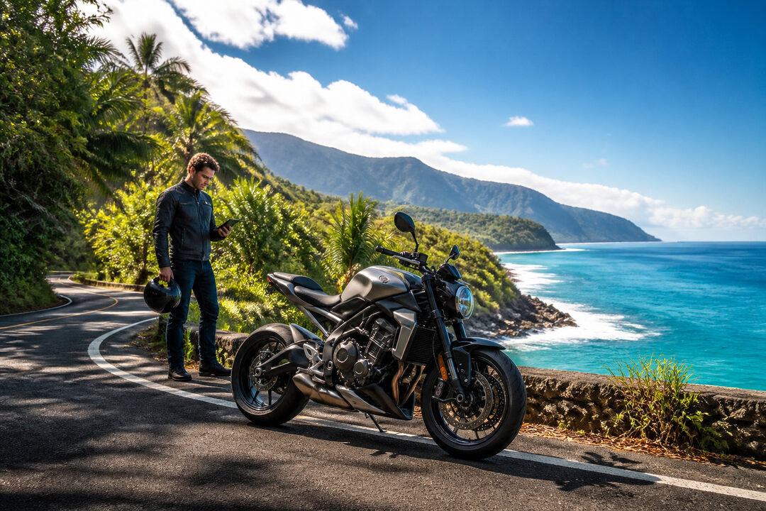 Moto et ocean indien a la reunion